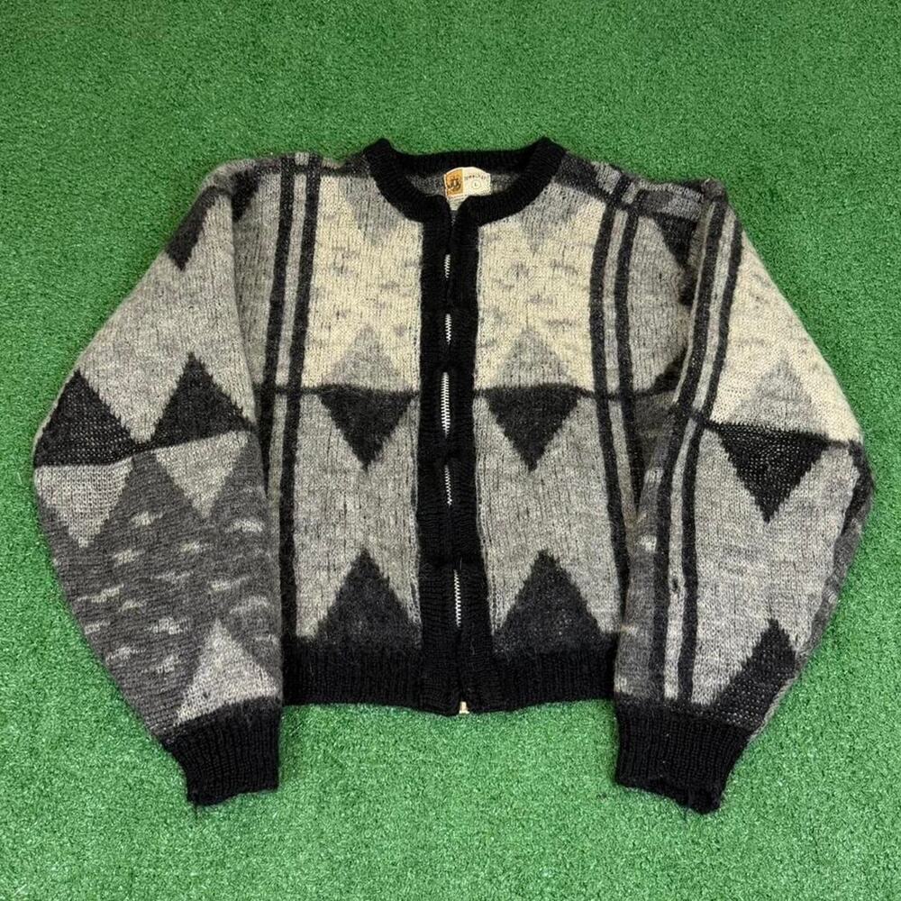Vintage Penney's Towncraft Mohair Wool Cardigan Sweater 1950s 1960s Women's XS S